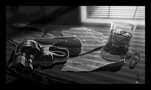 caravel-artblog: “It’s over isn’t it ? Why can’t I move on…?” Part of the Ruby Agency AU.C.