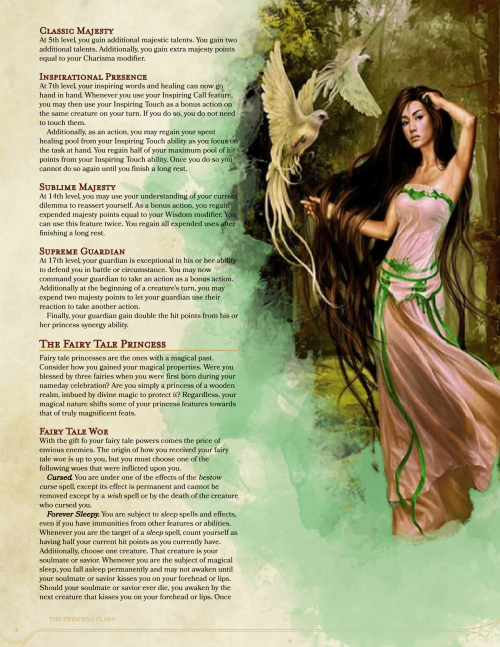 dnd-5e-homebrew:Princess Class by by impersonater
