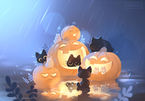 apofiss:


Pumpkin party! A little continuation of an older artwork titled “teamwork” C: Wallpaper size available on my Patreon! 

https://www.patreon.com/apofiss 