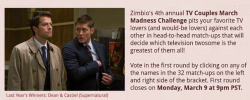 bakasara:angelswatchingover:Dean and Cas, last year’s Zimbo winners in the TV Couples March Madness Challenge are back in the race this year. Go vote for Destiel. Show the power of the Profound Bond.Zimbio TV Couples March Madness ChallengeOh! It’s