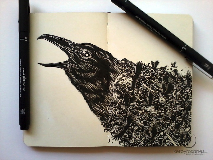 mymodernmet:  Drawings by Kerby Rosanes Artist doodles explosive illustrations in