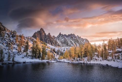 Early winter sunrise in Washington state.