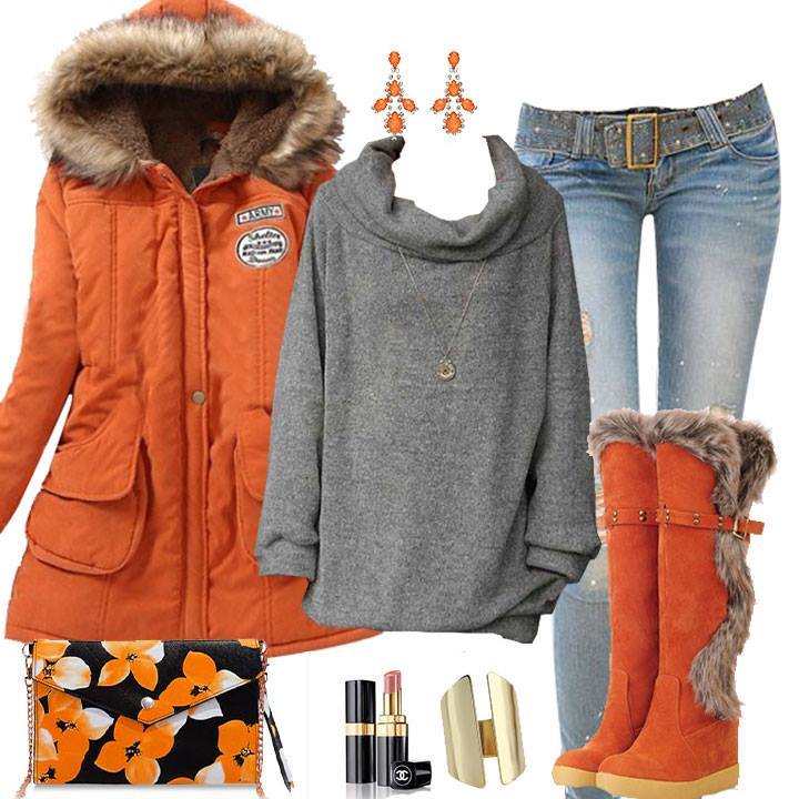 ideservenewshoesblog:  Fabulous Round Toe Plain Flat-Boots - Orange - Stylishplus