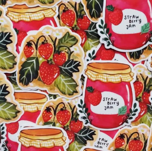 snootyfoxfashion:Strawberry Patch Sticker Pack from daphneinthetrees