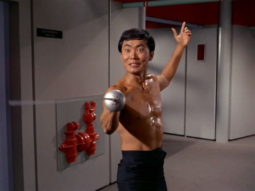 classictrek:The first-draft script for “The Naked Time” featured Sulu stalking through t