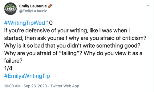 Third month of doing WritingTipWed on my Twitter where every Wednesday I post a writing tip! If you 