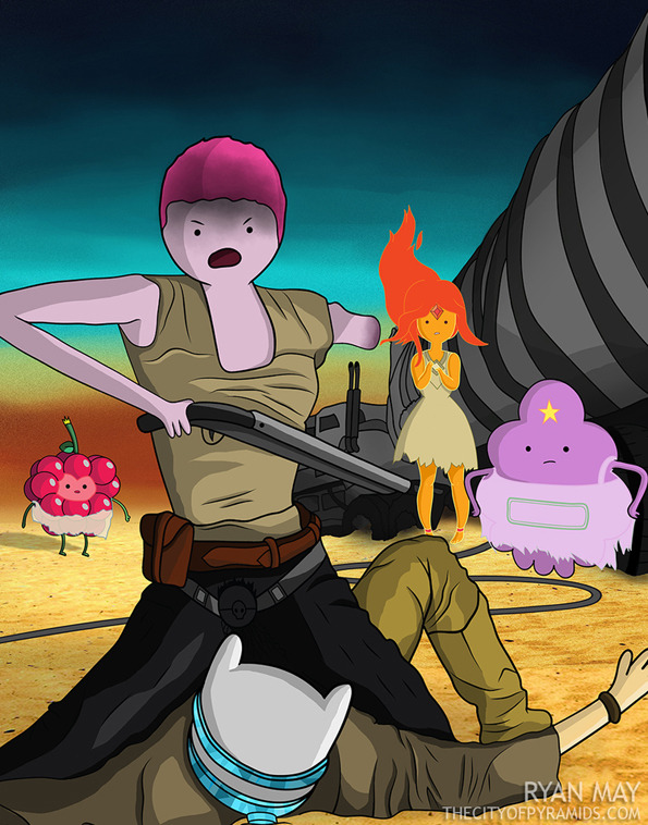 captaincolacube:  Adventure Time x Mad Max: Fury Road by Ryan May 