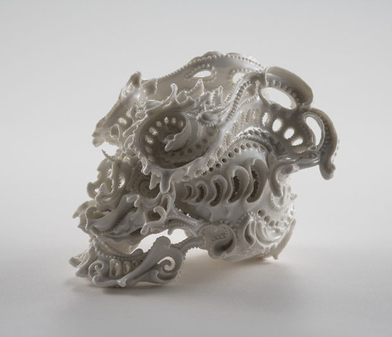 asylum-art:  															Beautifully Intricate Porcelain Skulls by Katsuyo Aoki