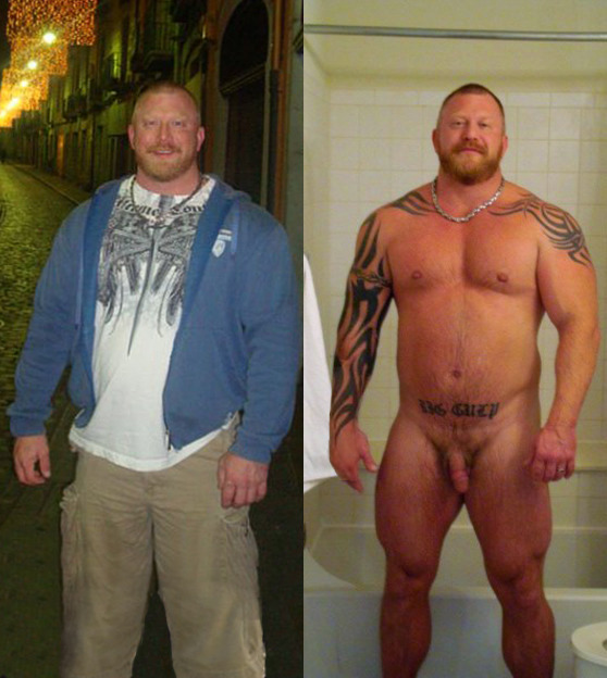 fuzzybearhug:  brutesndaddies:  speci-men:  Speciman 2b46: Clothed Unclothed Diptychs