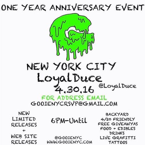 #GOOIEBOY THE GANG SUUUUUU ‼️‼️⛽️⛽️⛽️ ONE YEAR ANNIVERSARY  #NEWYORKCITY  4/30/16 FOR ADDRESS EMAIL 