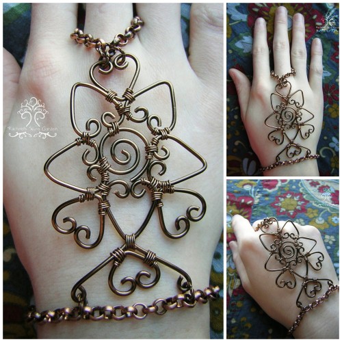 Wire Wrapped Henna Handpieces or Panjas from RachaelsWireGarden&rsquo;s Etsy site. I first saw her i