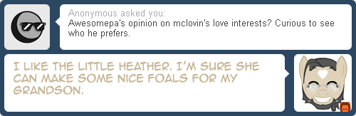 nopony-ask-mclovin:  Wait awesomepa what did you say? 