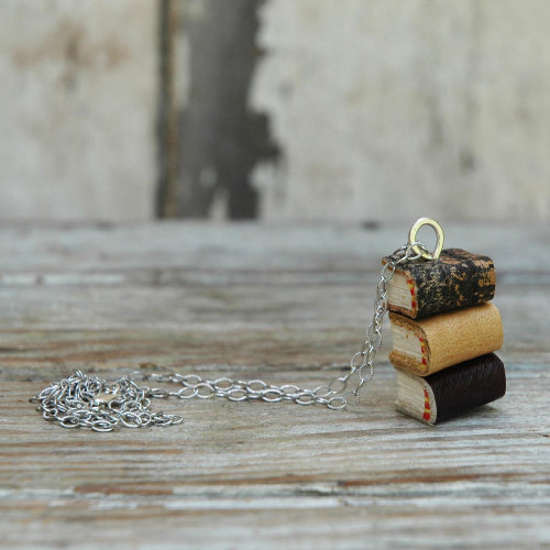 culturenlifestyle: Beautiful Coptic Journals &amp; Book Necklaces From Reclaimed Materials by Pe