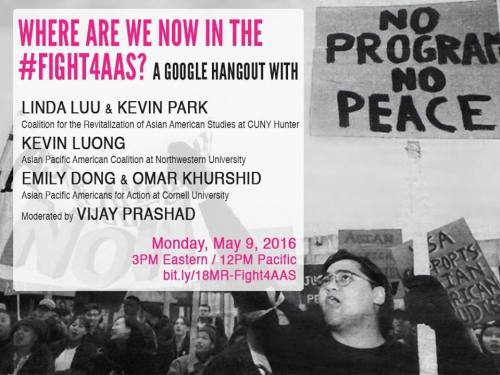Mark the date for #Fight4AAS: conversation on student activism and the status of Asian American Stud