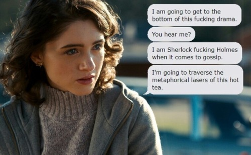 michael-hearteyes-wheeler:Stranger Things characters as texts from/to my friends.