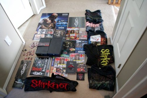 This was my Slipknot merch collection 12 years ago. Shout out to everybody just starting their Slipk