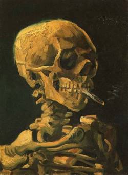 goodreadss:  Vincent van Gogh: Skull with burning cigarette (1886) Skull (1887/1888) 
