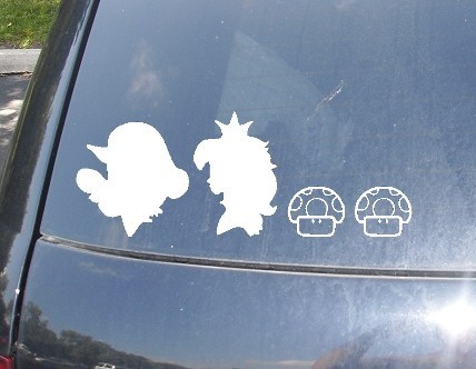 otlgaming:  MARIO FAMILY DECALS FOR YOUR CAR Epic Family Decals (formerly Kelly Creations