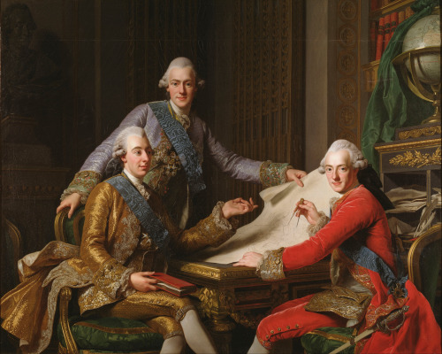 my18thcenturysource: “King Gustav III and his Brothers”, Alexander Roslin, 1771. The roy