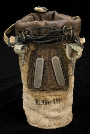 Horse&rsquo;s gas mask, found at a German equipment dump in Rozières, France,