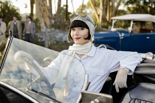 The eighth and penultimate ensemble of “Blood at the Wheel” (Season 2, Episode 7) is Phryne’s white 