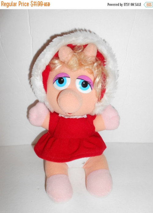 Henson Baby Miss Piggy 10&quot; Muppets Plush Soft Toy Stuffed Animal 1987 by ALEXLITTLETHINGS (