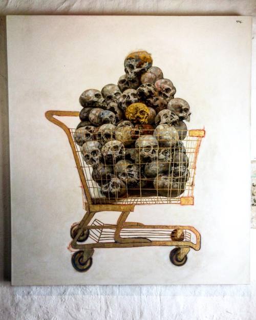 Sergio Garval at the Rufino Tamayo biennial of painting at the Museo de Arte Contemporáneo de