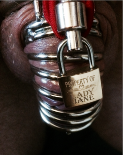 denied27:  She put her new lock on me today, my cock is now officially the property of Lady Jane. 