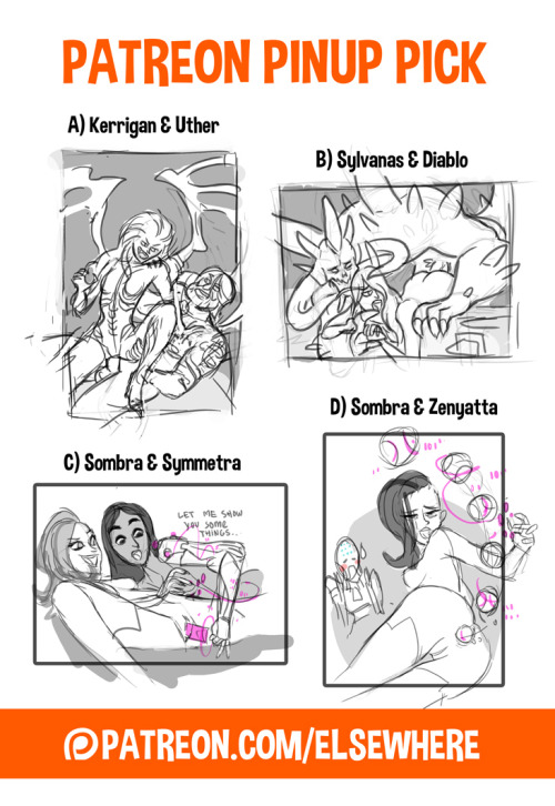 All patrons can vote on these - From ũ to 贄.I’m really pumped to work on any of these sketches - very excited to see which one will win!      ~ Highest voted sketch gets turned into a full-detail full-color cool thing.Come vote! :3> Patreon.com/ELS