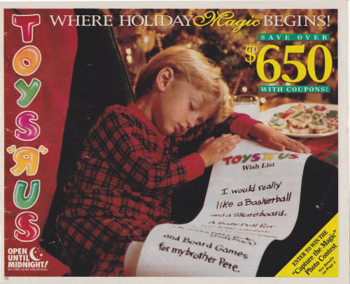 browneyesndsunshine:  phantomsofsummer:  saveroomminibar:  1996 Toys R Us Holiday Catalog.   Animani