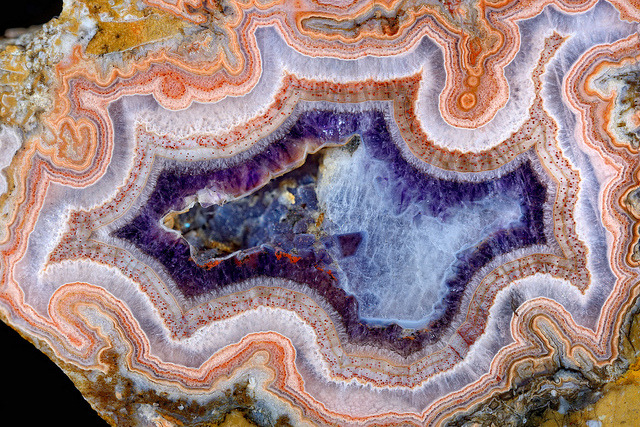 bijoux-et-mineraux:  Western Dakota Agate with Amethyst in the center - South Dakota