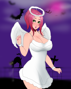 Halloween Angel Alysa :3!Hi-Res   Public versions in Patreon.  You can vote for this girl for the next lewd drawing! http://www.strawpoll.me/14270949  