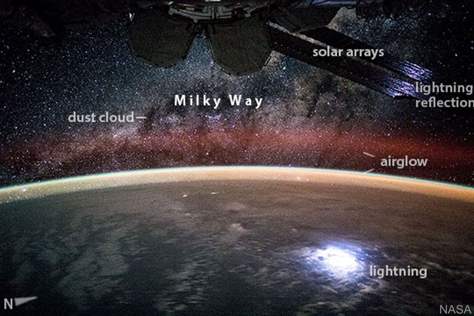 Space Station Vista: Planet and Galaxy
If you could circle the Earth aboard the International Space Station, what might you see? Some amazing vistas, one of which was captured in this breathtaking picture in mid-2015. First, visible at the top, are...