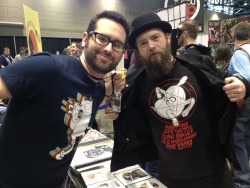 Lee and Lance from Threadless rocking some iheartjlp Adventure Time shirts.