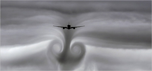 fuckyeahfluiddynamics:  Wingtip vortices are a result of the finite length of a wing.