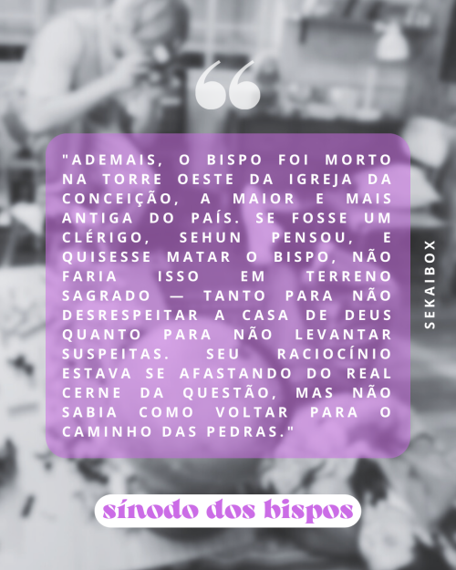 SINOPSE: O Detetive Sehun Investiga O Assassinato De Um Bispo, E A Nica Pista Relevante Que Tem Em Mos