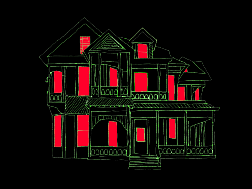 69iero:have a shitty ms paint style definitely-not-haunted-house 