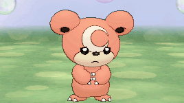 axew:  Teddiursa: This cute, cuddly Pokémon steals pollen and fruit from Beedrill
