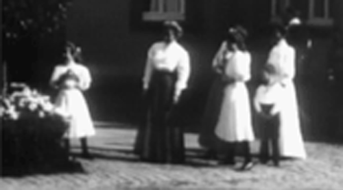 queenvictorias:Tsesarevich Alexei Nikolaevich with his sisters Tatiana and Anastasia in Germany 1910
