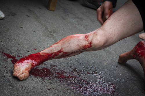 Flagellant “vattienti” in Nocera Terinese during the Holly Week. [x]&gt; Photos:&nbs