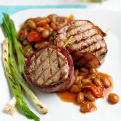 lets-just-eat:  Bacon-Wrapped Pork and Beans