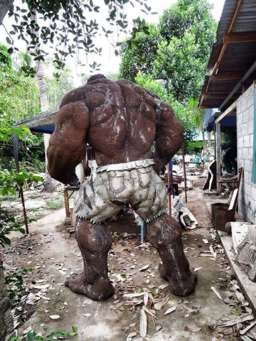 steampunktendencies:  Hulk Sculpture Made From Scrap Metal And Used Car Parts By Thailand Artist Ban Hun Lek