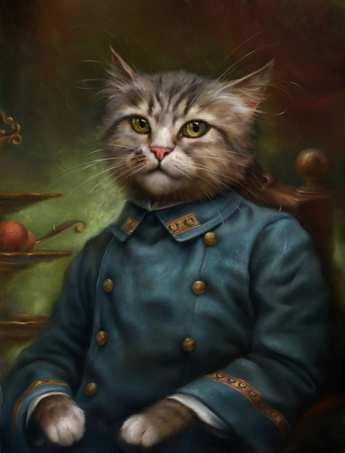 tastefullyoffensive:Cats Stylized as Classical Oil Paintings by Eldar Zakirov [via]Previously: Class