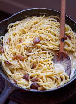 thekitchn:Well, this is delicious.Authentic Spaghetti alla Carbonara via The Kitchn