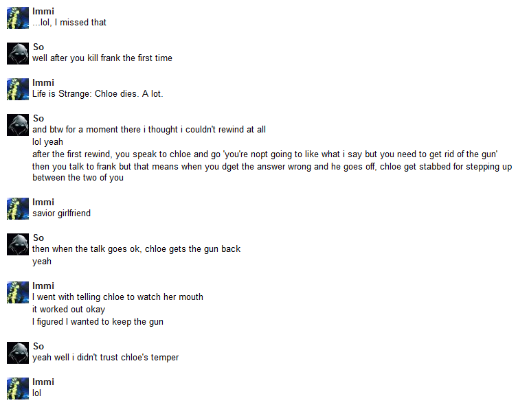 The title of this post is pretty inaccurate. There are maybe five sentences of interaction