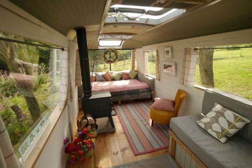 busmagicbus:The Majestic Bus has a beautiful wooden floor, painted pine boarding and a well thought-