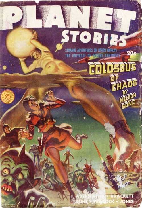 Allen Anderson cover art for scifi magazine, Planet Stories (Winter 1942).It doesn’t matter–an