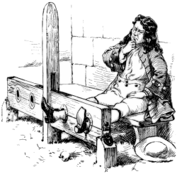 gearholder:  peashooter85:   In 1636 the magistrates of Boston contracted a carpenter named Edward Palmer to build a set of stocks for the punishment of the town’s criminals.  He charged £1 and 13 shillings for building the stocks, a price which the