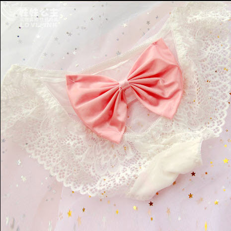 Porn Pics young—heart:  Must have in closet http://youngheart.storenvy.com/products/22843440-pink-bow-lace-panty-pack-of-2