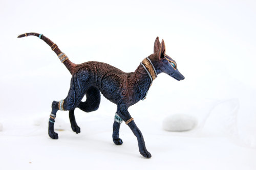 evgenyhontor: Anubis family. “Velvet Clay Studio”, Karhu, 2015. In my Etsy shop: ht